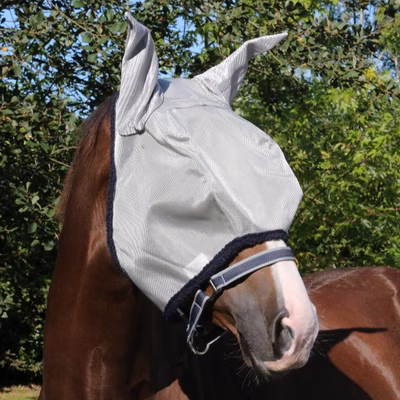 Horseware Fliegenmaske Amigo Fly Mask - silver/navy