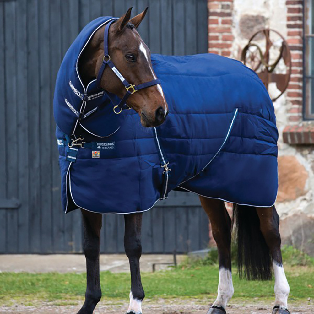 Horseware Rambo Stable Plus mit Vari Layer 450g – Navy & white