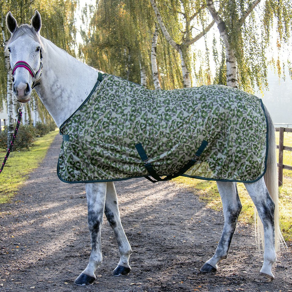 HKM Fliegendecke Colourful Jade Größe 145 | Fliegenschutz Für Pferde Mit Verstellbaren Gurten