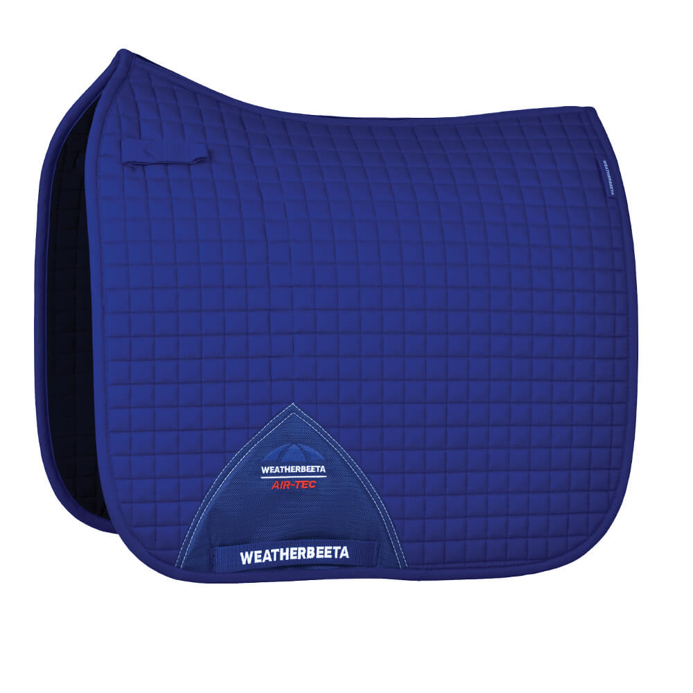 WeatherBeeta Prime Air-Tec Dressage Saddle Pad - Taille L - Bleu