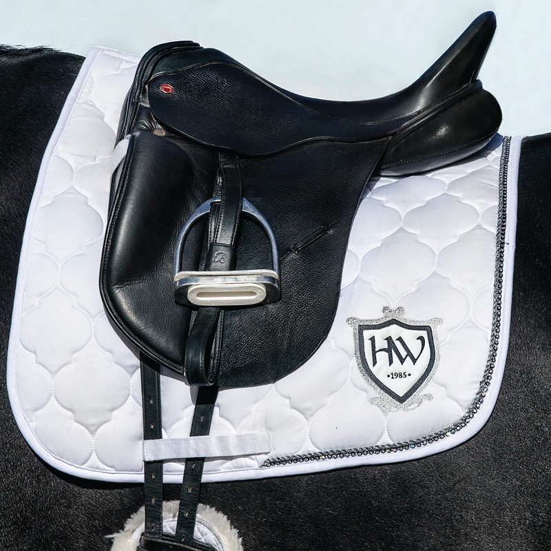 Horseware Rambo Diamante Showjumping Saddlepad – White/Diamante – Schabracke