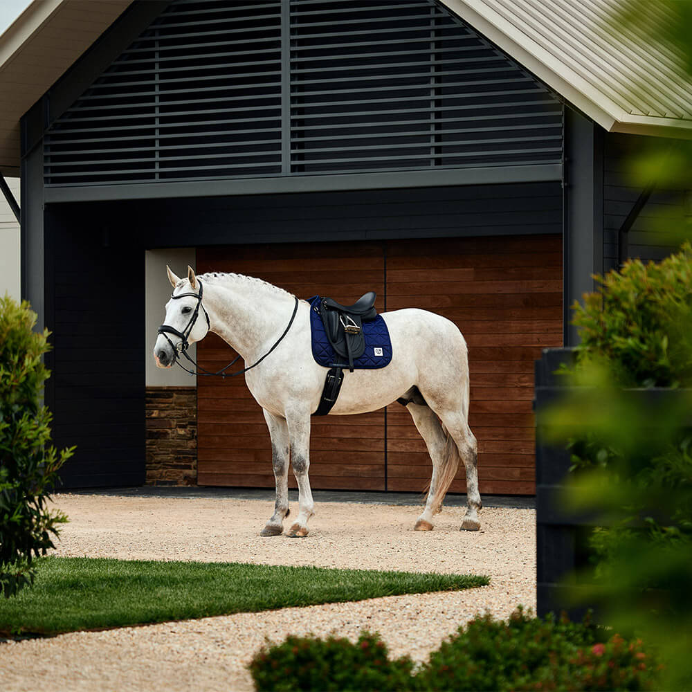 Weatherbeeta Satin Luxe Air-Tec Tapis de selle de dressage - Taille L - Bleu