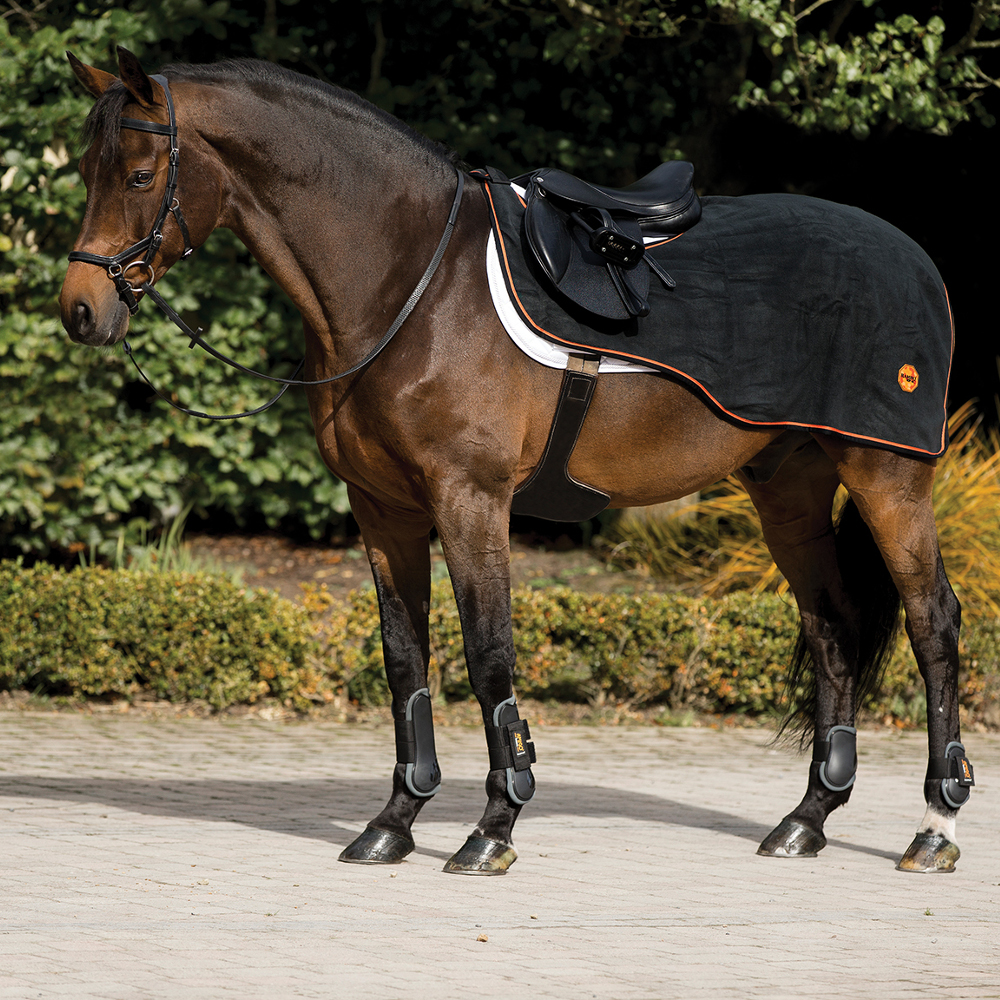 Horseware Rambo Ionic Exercise Sheet 0g Black/Orange Stripe HorSeven