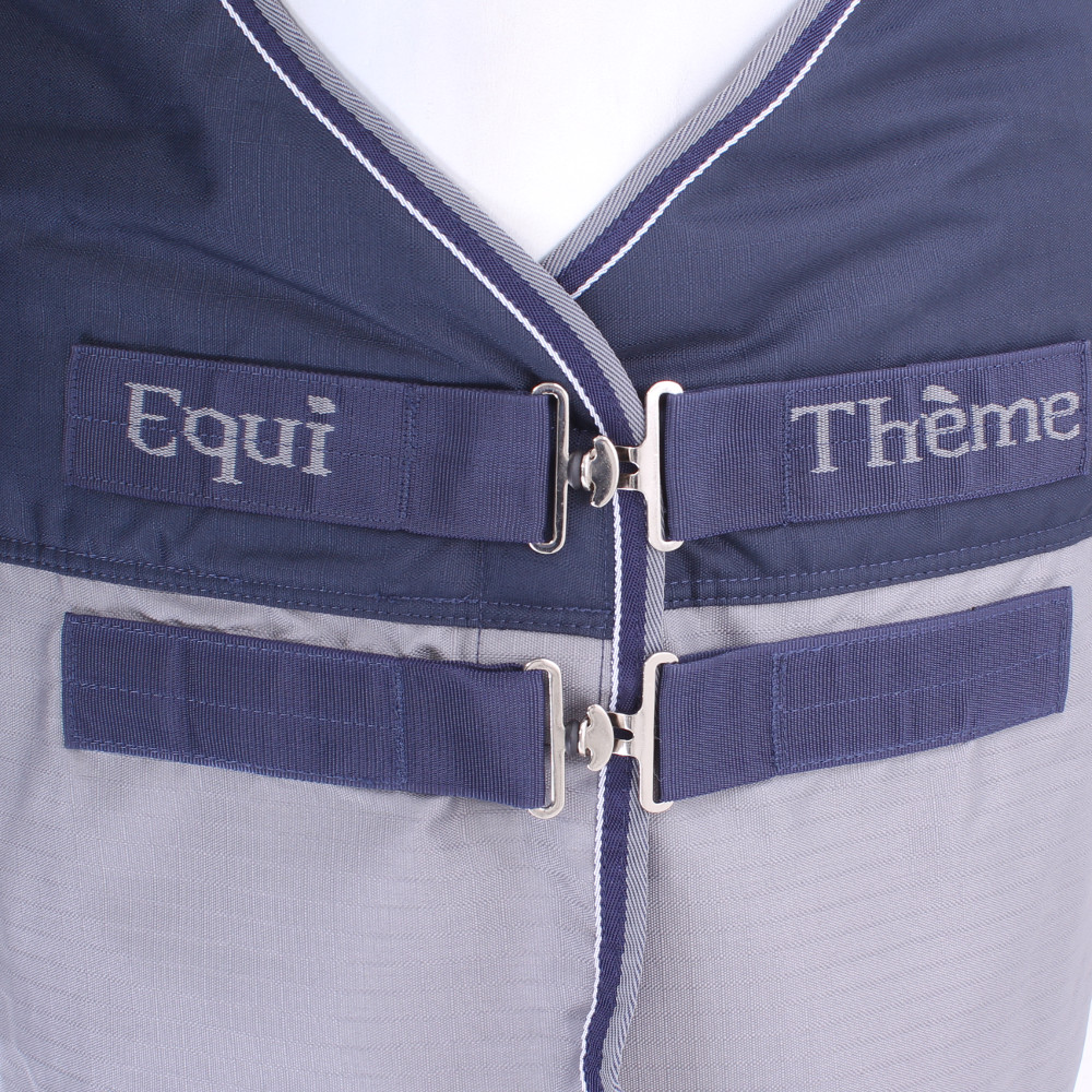 Equi-Theme Pferdedecke – Wasserdicht & Atmungsaktiv, 600D, Hochhals, 175 Cm, Marineblau/grau – Perfekt Für Die Übergangszeit
