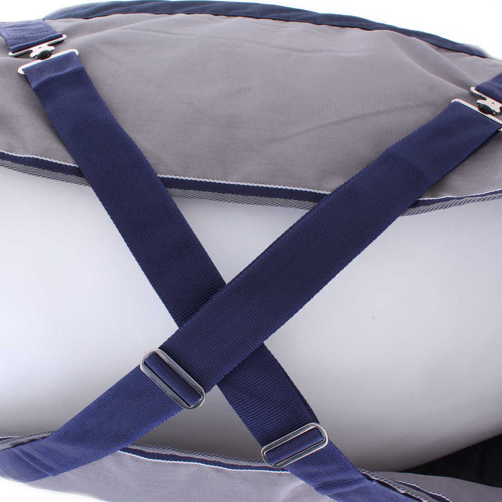 Equi-Theme Pferdedecke – Wasserdicht & Atmungsaktiv, 600D, Hochhals, 175 Cm, Marineblau/grau – Perfekt Für Die Übergangszeit