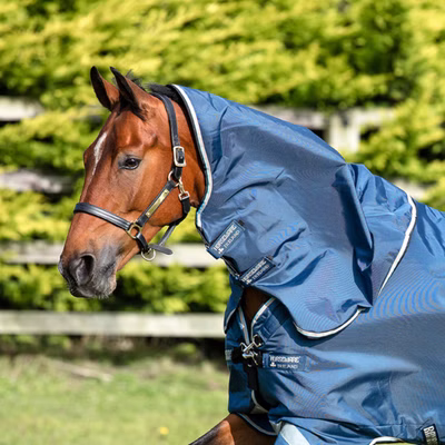 Horseware Rambo Duo Hood Light - Denim Blue/Tan