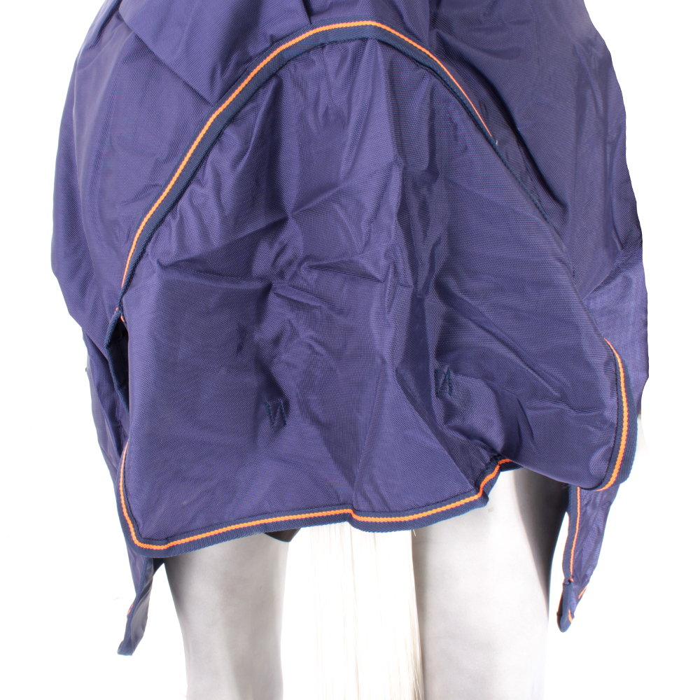 Bucas Therapiedecke Light 130 – Navy/Orange, Mit Mesh-Seitenteilen, Für Pferde, Atmungsaktiv
