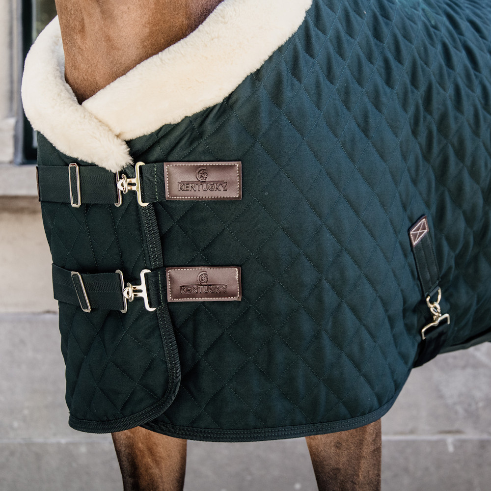 Kentucky Winterdecke – 145 Cm (6'6), 1680D, Veganes Kaninchenfell, Dunkelgrün, Strapazierfähig