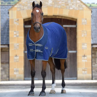 Weatherbeeta Fleece Cooler Standard Abschwitzdecke - dark blue/grey/white