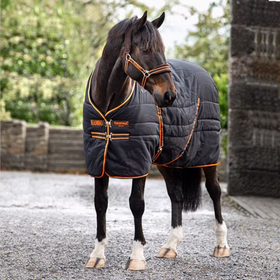 Horseware Rambo Stable Rug medium 200g - Black/Orange