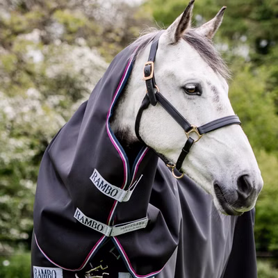 Horseware Rambo Supreme Hood 0g - Navy/Burgundy
