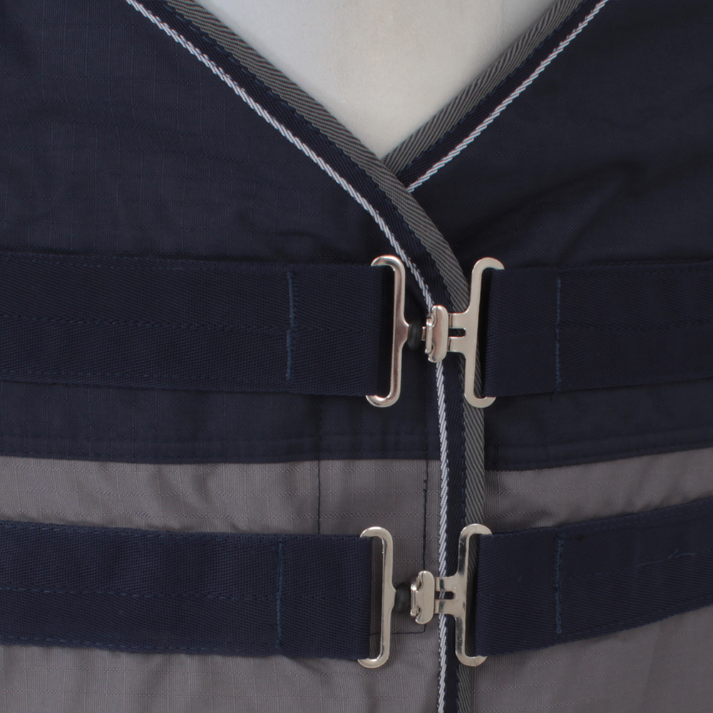 Equi-Theme Pferdedecke – Wasserdicht & Atmungsaktiv, 600D, Hochhals, 175 Cm, Marineblau/grau – Perfekt Für Die Übergangszeit