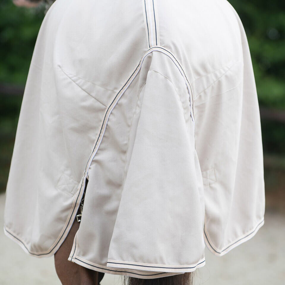 Ekzemdecke Für Hunde Mit Hoodie & Bauchlatz - Reißfeste Schutzdecke 145cm In Beige